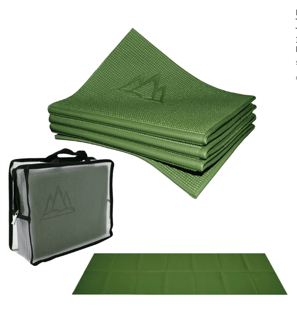 Khataland YoFoMat - Best Travel Yoga Mat, Foldable, with Travel Bag, Extra Long 72-Inch, Free From Phthalates & Latex