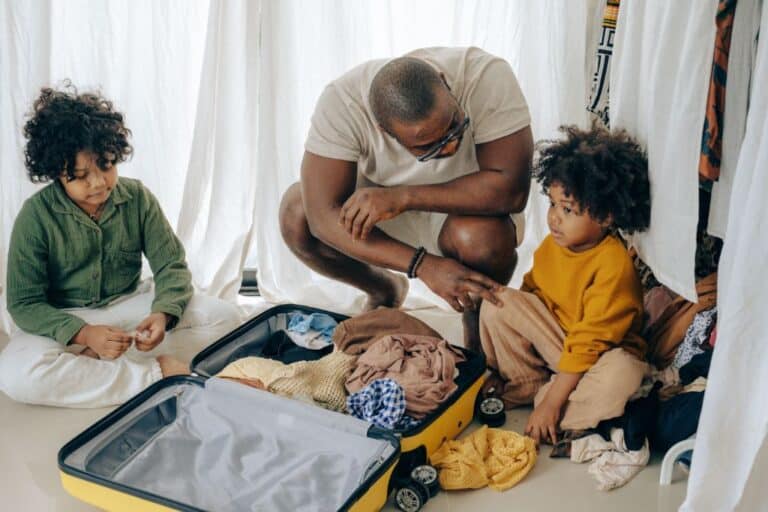 Photo by Ketut Subiyanto: https://www.pexels.com/photo/african-american-father-with-kids-sitting-near-suitcase-4546014/