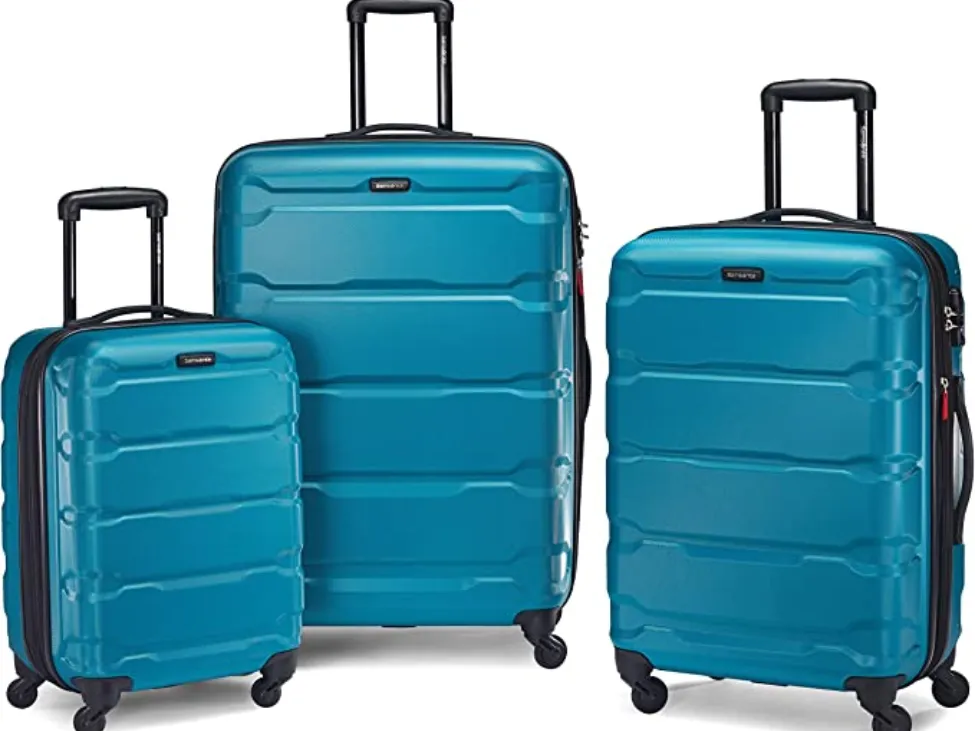 Samsonite Omni PC Hardside Expandable Luggage with Spinner Wheels, Caribbean Blue, 3-Piece Set (20/24/28)