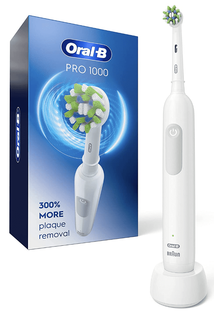 Oral-B Pro 1000 Power Rechargeable Electric Toothbrush Powered by Braun ,1 count , White