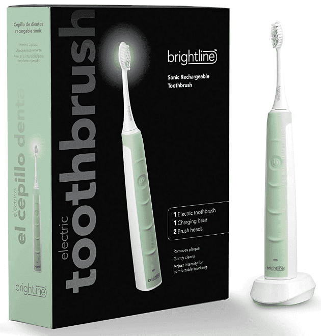 
Brightline Rechargeable Sonic Electric Toothbrush ADA Accepted With Adjustable Intensity BuiltIn Timer 86700, Mint Green, 1 Count