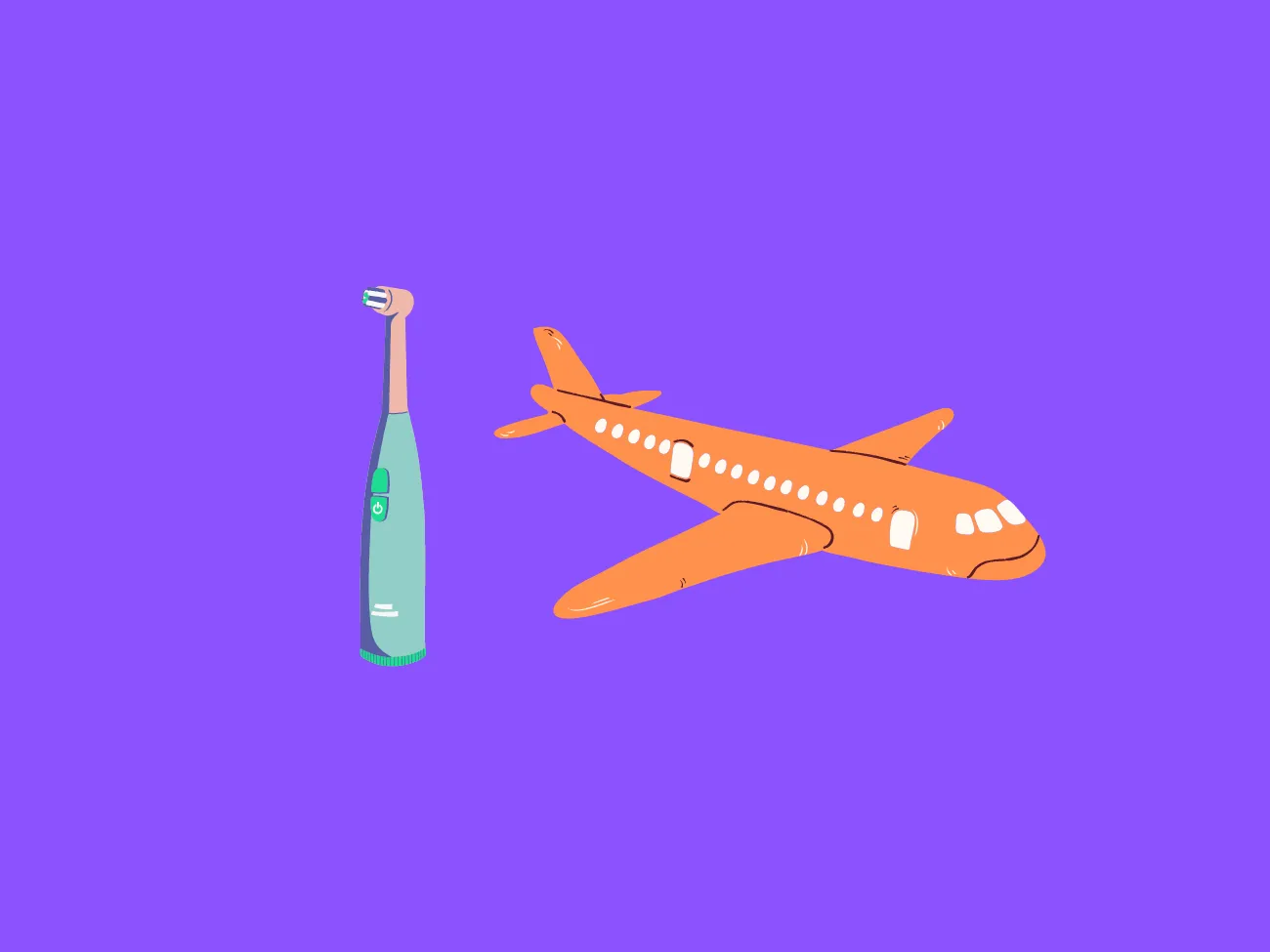 electric on toothbrush on plane